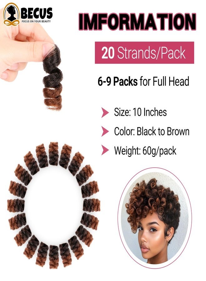BECUS Crochet Hair for Black Women 3 Packs 10 Inch Jamaican Curly Crochet Braids Tapered Cut Black and Blonde Short Curly Hair Extension Jumpy Wand Extensions(3*Packs 10'' #1B/30 16MM) - Image 2
